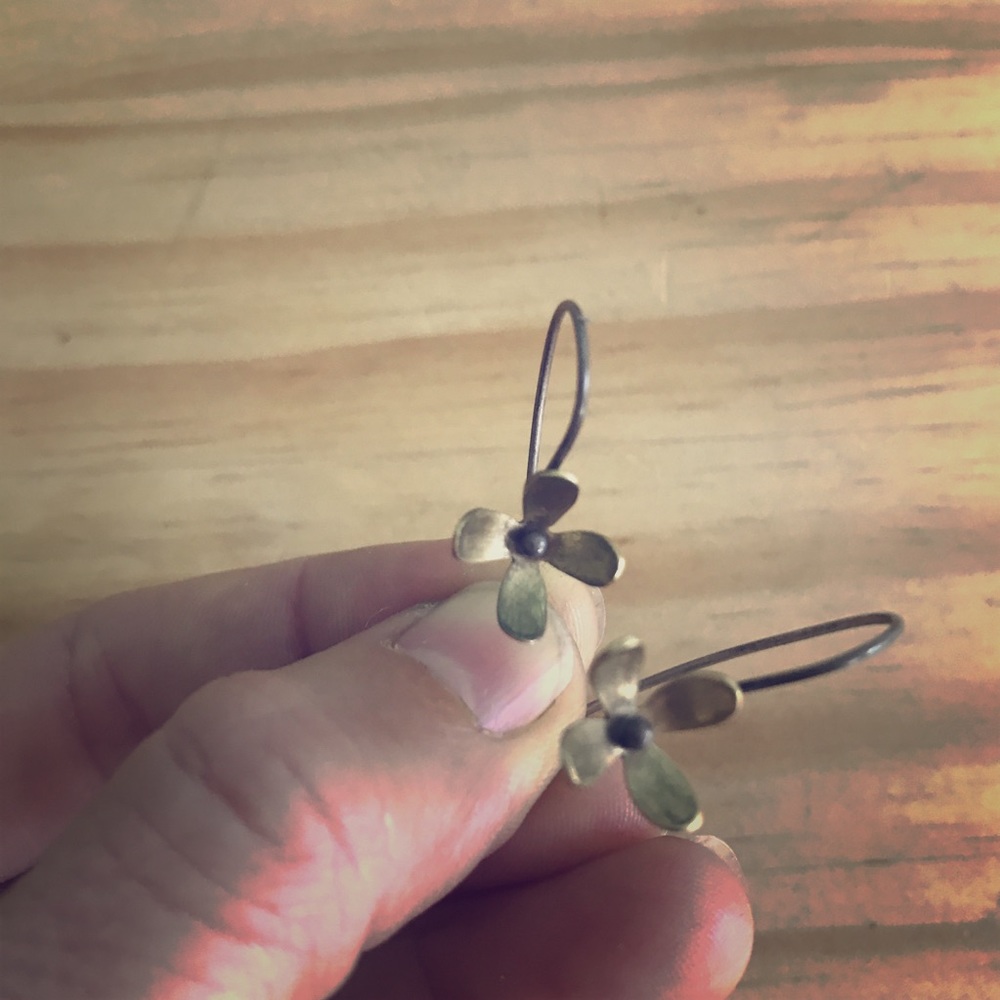 Tiny Gold Flower Earrings